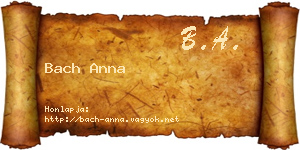 Bach Anna névjegykártya